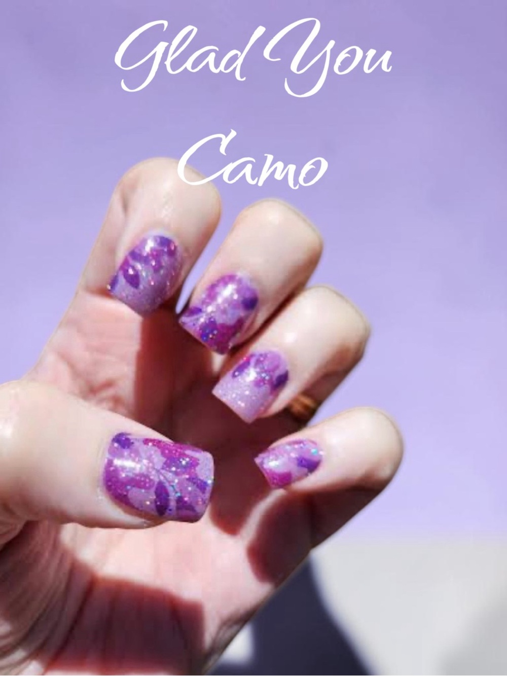 Color Street Purple Camo Glitter Nail Art Print Retired